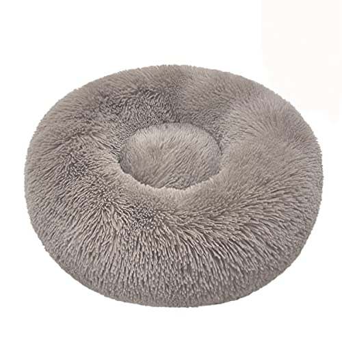 JunJiale Beruhigendes Hundebett und Katzenbett, Anti-Angst-Donut-Hunde-Kuschelbett, flauschiges Kunstplüsch-Hunde- und Katzenbett für kleine, mittelgroße Hunde und Katzen, Durchmesser 40,6 cm von JunJiale