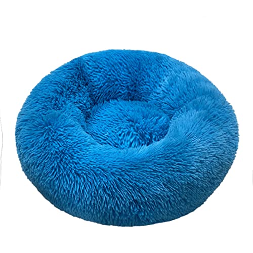 JunJiale Beruhigendes Hundebett und Katzenbett, Anti-Angst-Donut-Hunde-Kuschelbett, flauschiges Kunstplüsch-Hunde- und Katzenbett für kleine, mittelgroße Hunde und Katzen, Durchmesser 50,8 cm von JunJiale