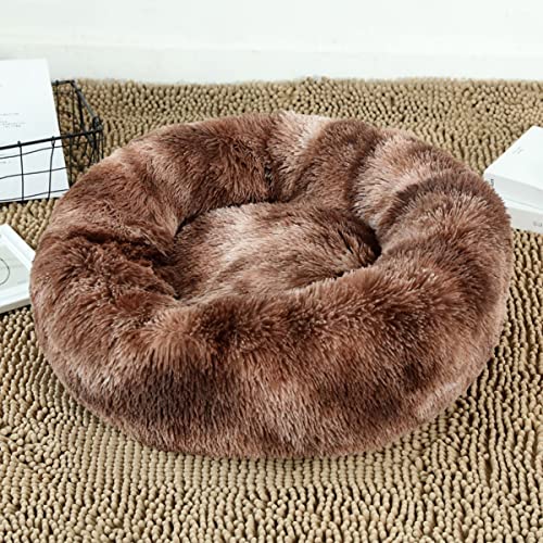 JunJiale Beruhigendes Hundebett und Katzenbett, Anti-Angst-Donut-Hundebett, wärmend, gemütlich, weich, rundes Bett, für kleine, mittelgroße Hunde und Katzen, 109 cm von JunJiale