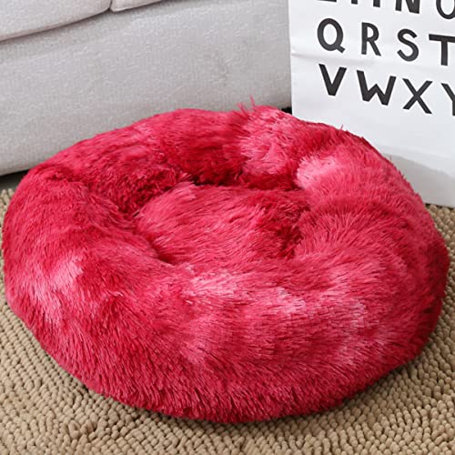 JunJiale Beruhigendes Hundebett und Katzenbett, Anti-Angst-Donut-Hundebett, wärmend, gemütlich, weich, rundes Bett, für kleine, mittelgroße Hunde und Katzen, 109 cm von JunJiale
