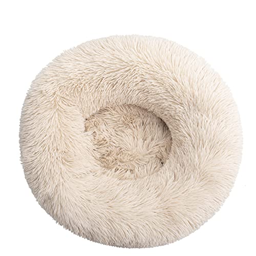 JunJiale Calming Dogs Hundebett, Anti-Angst, maschinenwaschbar, flauschig, luxuriös, rutschfest, wasserdicht, wärmend, gemütlich, weich, rund, Durchmesser 110 cm von JunJiale