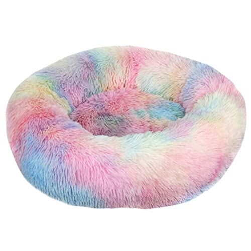 JunJiale Calming Dogs Hundebett, Anti-Angst, maschinenwaschbar, flauschig, luxuriös, rutschfest, wasserdicht, wärmend, gemütlich, weich, rund, Durchmesser 120 cm von JunJiale