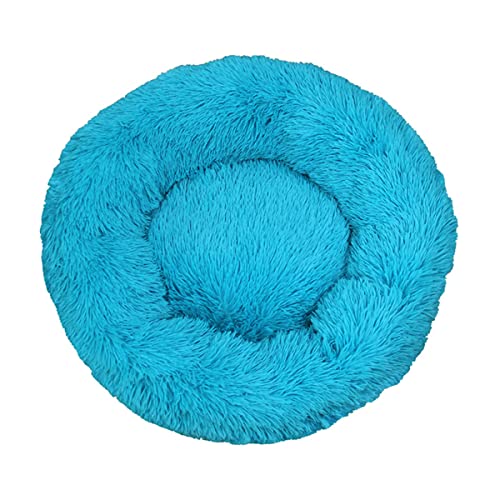 JunJiale Calming Dogs Hundebett, Anti-Angst, maschinenwaschbar, flauschig, luxuriös, rutschfest, wasserdicht, wärmend, gemütlich, weich, rund, Durchmesser 60 cm von JunJiale