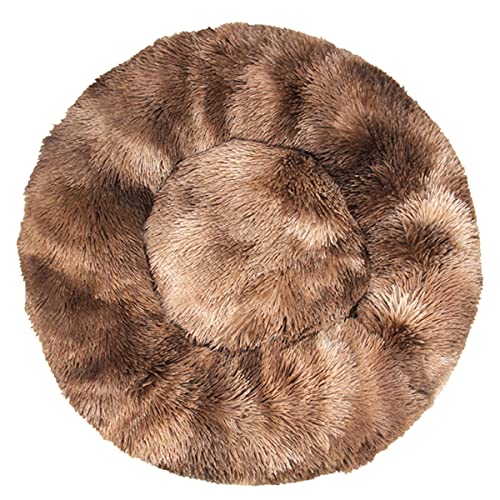 JunJiale Calming Dogs Hundebett, Anti-Angst, maschinenwaschbar, flauschig, luxuriös, rutschfest, wasserdicht, wärmend, gemütlich, weich, rund, Durchmesser 70 cm von JunJiale