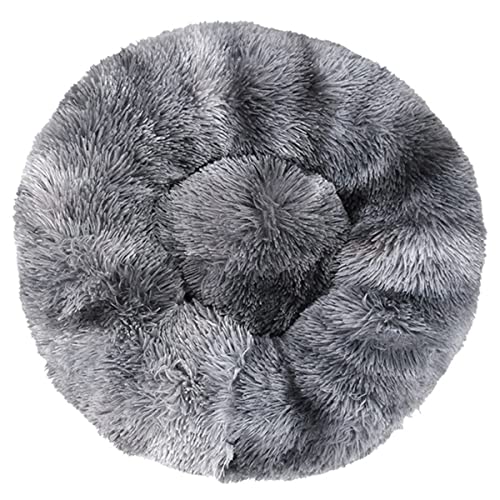 JunJiale Calming Dogs Hundebett, Anti-Angst, maschinenwaschbar, flauschig, luxuriös, rutschfest, wasserdicht, wärmend, gemütlich, weich, rund, Durchmesser 80 cm von JunJiale