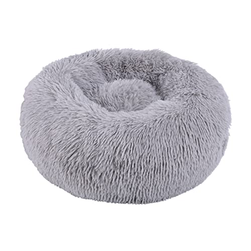 JunJiale Hundebett, Katzenbett, beruhigendes Bett, Kunstkissen, Haustier-Donut-Kuschelbett, rundes Plüschbett für große, mittelgroße und kleine Hunde und Katzen, 40,6 cm von JunJiale