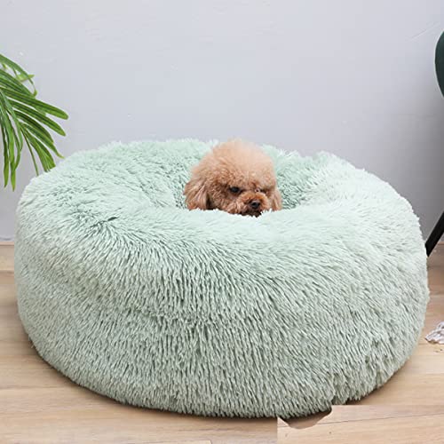 JunJiale Hundebett, Katzenbett, beruhigendes Bett, Kunstkissen, Haustier-Donut-Kuschelbett, rundes Plüschbett für große, mittelgroße und kleine Hunde und Katzen, 81,3 cm von JunJiale