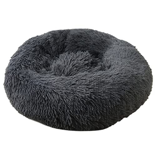JunJiale Hundebett, beruhigendes Hundebett für kleine, mittelgroße und große Hunde – rundes Donut-Hundebett, waschbar, rutschfest, künstlich, flauschig, Donut, Kuschel, Angst, Katzenbett, 71,1 cm JunJiale Hundebett, beruhigendes Hundebett für kleine, mittelgroße und große Hunde – rundes Donut-Hundebett, waschbar, rutschfest, künstlich, flauschig, Donut, Kuschel, Angst, Katzenbett, 71,1 cm von JunJiale