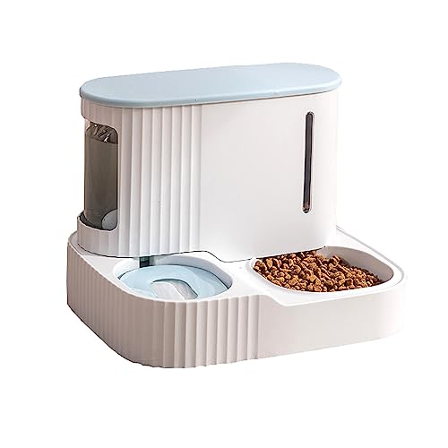Junbec-Pet Automatischer Futterspender für Katzen, Schwerkraft, automatische Zeitmessung, Trockenfutter, Selbstfütterungsbehälter, Schüssel und Wasserspender, Brunnen für Hunde, Welpen, Kätzchen, Set, von Junbec-Pet