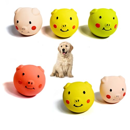 Junbyuhu 6 Stück Quietschendes Hundespielzeug, Weiches Latex Interaktives Quietschball Spielzeug für Welpen, Kleines Hundespielzeug, Apportier-Spielbälle für Welpen Kleine Hunde Junbyuhu 6 Stück Quietschendes Hundespielzeug, Weiches Latex Interaktives Quietschball Spielzeug für Welpen, Kleines Hundespielzeug, Apportier-Spielbälle für Welpen Kleine Hunde von Junbyuhu