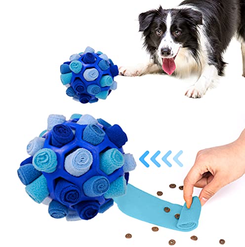 JuneJour Schnüffelball Hunde Haustiere Spielbälle Waschbar Hundespielzeug Kauspielzeug für das Geruchstraining von Hunden tragbarer Intelligenzspielzeug für kleine mittlere Hunde 20 cm Durchmesser von JuneJour