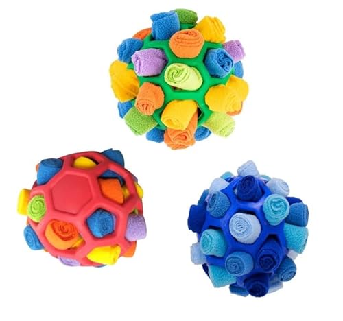 JuneJour Schnüffelball Hunde Haustiere Spielbälle Waschbar Hundespielzeug Kauspielzeug für das Geruchstraining von Hunden tragbarer Intelligenzspielzeug für kleine mittlere Hunde 20 cm Durchmesser von JuneJour