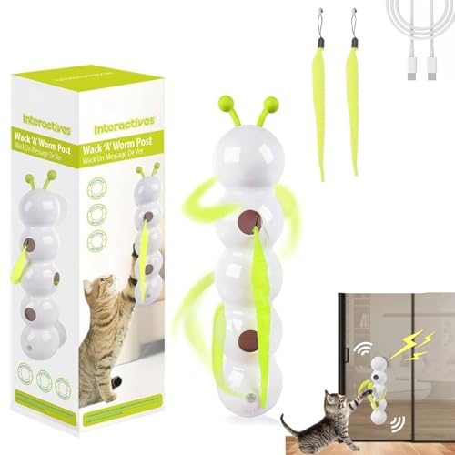Junerain Interaktives Wuselwurm Katzen Spielzeug, Intelligentes Bewegungs Katzen Spielzeug mit Wurmdesign for Innenräume Cat, Wand&Fenstermontage Katzenspielzeug mit Saugnapf Smart Motion Pet Toy Junerain Interaktives Wuselwurm Katzen Spielzeug, Intelligentes Bewegungs Katzen Spielzeug mit Wurmdesign for Innenräume Cat, Wand&Fenstermontage Katzenspielzeug mit Saugnapf Smart Motion Pet Toy von Junerain