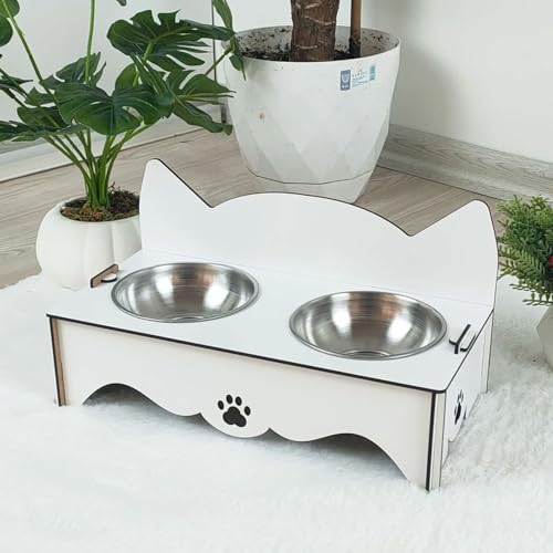Erhöhter Doppel-Katzennapf mit 2 Edelstahlschalen – rutschfest & Ergonomisch – Ideal für Futter und Wasser Erhöhter Doppel-Katzennapf mit 2 Edelstahlschalen – rutschfest & Ergonomisch – Ideal für Futter und Wasser von Jungengel