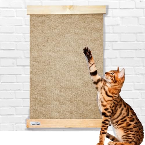 Kratzbrett für Katzen, Naturholz und Kratzfeste Polyester-Matte, 55 x 40 cm, allergiefreundlich, ideal für Krallenpflege, kombinierbar mit Zubehör Kratzbrett für Katzen, Naturholz und Kratzfeste Polyester-Matte, 55 x 40 cm, allergiefreundlich, ideal für Krallenpflege, kombinierbar mit Zubehör von Jungengel