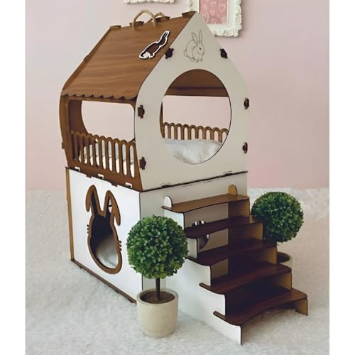 XL Kaninchenhaus – Zweistöckiges Hasenhaus aus Holz mit Rampe – Ideal für Kleintiere – Indoor geeignet XL Kaninchenhaus – Zweistöckiges Hasenhaus aus Holz mit Rampe – Ideal für Kleintiere – Indoor geeignet von Jungengel
