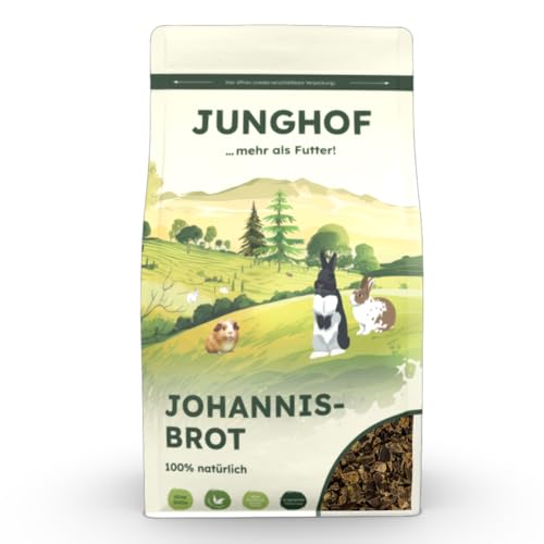 Junghof Johannisbrot | 350 g | Einzelfuttermittel für Nager | 100% natürlich | Für das Wohlbefinden und zur Beschäftigung | Grobe Struktur zum Ausleben des Nagetriebes von Junghof