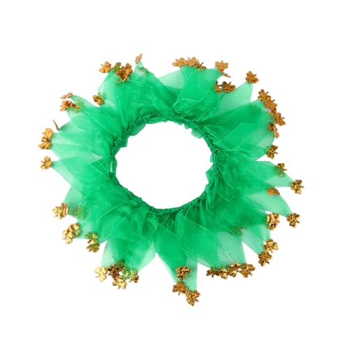 Hundehalsband Kordel für Hunde und Katzen, farbenfrohes, farbenfrohes, festliches Verkleidungszubehör Lederhalsband Großer Hund (Green, One Size) von Junhasgood