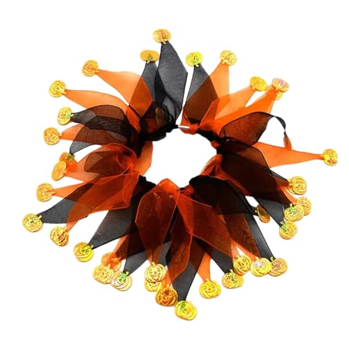 Hundehalsband Kordel für Hunde und Katzen, farbenfrohes, farbenfrohes, festliches Verkleidungszubehör Lederhalsband Großer Hund (Orange, One Size) von Junhasgood