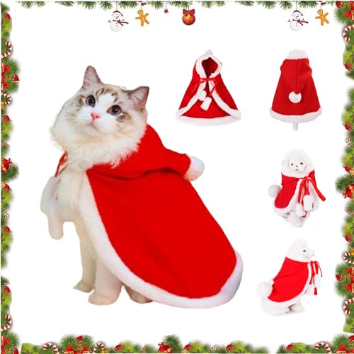Junhasgood Hundekostüme Weihnachten Weihnachten Hundekostüm Katze Hund Weihnachtskostüm für Katze und Hund Katzen Haustier Reiten auf Haustier Haustier Weihnachten Outfit (Red, S) von Junhasgood