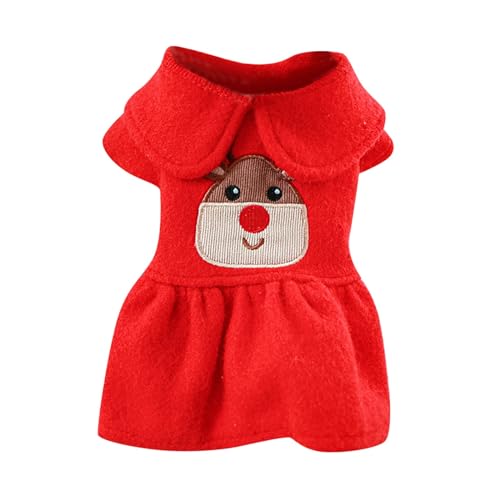 Junhasgood Hundekostüme Weihnachten Weihnachten Hundekostüm Verstellbarer mit Mütze Weihnachtsmann für Neujahr Lustige Anzieh Weihnachten Rot Haustier Weihnachten Outfit (A #1, XL) von Junhasgood