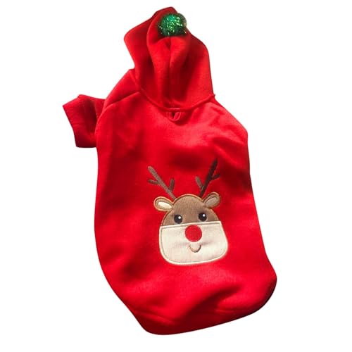 Junhasgood Hundekostüme Weihnachten Weihnachten Hundekostüm Verstellbarer mit Mütze Weihnachtsmann für Neujahr Lustige Anzieh Weihnachten Rot Haustier Weihnachten Outfit (B #1, S) von Junhasgood