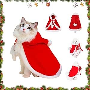 Junhasgood Hundekostüme Weihnachten Weihnachten Hundekostüm Verstellbarer mit Mütze Weihnachtsmann für Neujahr Lustige Anzieh Weihnachten Rot Haustier Weihnachten Outfit (Red-A, M) von Junhasgood