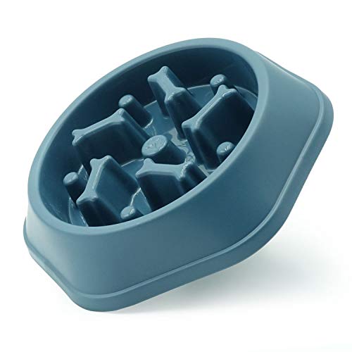 Hundenapf Hund Langsame Feeder Schüsseln Bloat Stop Food Bowl Interaktives Puzzle Gesunde Essschale(Marineblau) von Junhonsion