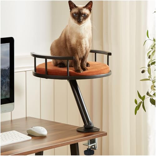 Juopool Katzen-Schreibtisch-Bett – Schreibtisch-Befestigung, Katzen-Sitzstange für Heimbüro, drehbar, für den Innenbereich, erhöhtes Nest für die Arbeit, Kätzchenmöbel-Zubehör (schwarz) Juopool Katzen-Schreibtisch-Bett – Schreibtisch-Befestigung, Katzen-Sitzstange für Heimbüro, drehbar, für den Innenbereich, erhöhtes Nest für die Arbeit, Kätzchenmöbel-Zubehör (schwarz) von JuoPool