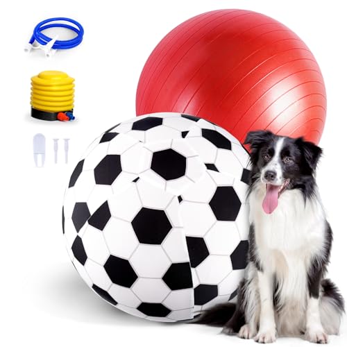 Juome Herding Ball für Hunde, Pferdeball mit Abdeckung, 50,8 cm große Hundehüttenbälle mit Handpumpe, Pferde-Hundespielzeug zum Spielen, Hürdenball/Hörball von Juome