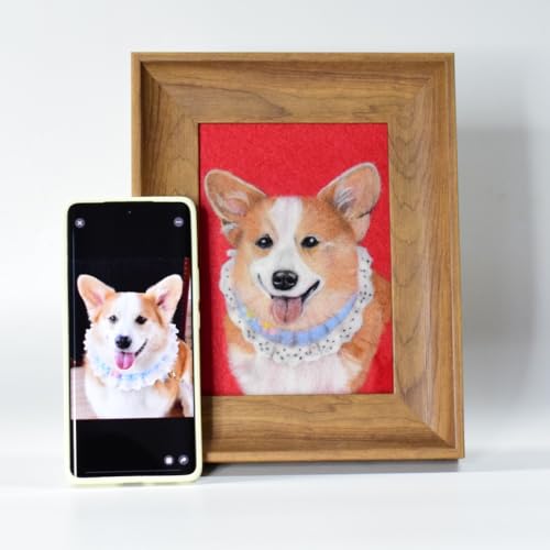 Individuelles Haustier-Porträt, Haustier-Gedenkgeschenk, Katzen- und Hunde-Porträt, handgefertigt, Wollfilz, für Hund, Katze, Nachbildung für Gedenkverlust, Geschenk, 25,4 cm von Jupmov
