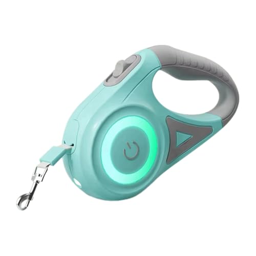 Juqoyue 5 M Lange Einziehbare Hundeleine mit LED-Taschenlampe, Langlebige Nylonleine, Einstellbare Steuerung zum Gehen und des Haustiers A von Juqoyue