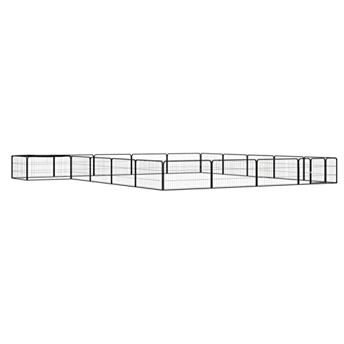 Juroupi Laufgitter für Hunde, 20 Paneele, schwarz, 100 x 50 cm, pulverbeschichteter Stahl, ideal für den Innen- und Außenbereich, Welpenlaufstall, 3115979 Juroupi Laufgitter für Hunde, 20 Paneele, schwarz, 100 x 50 cm, pulverbeschichteter Stahl, ideal für den Innen- und Außenbereich, Welpenlaufstall, 3115979 von Juroupi