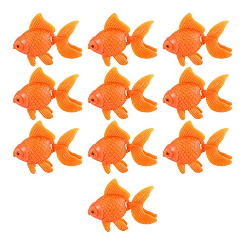 Juwaacoo Aquarium-Dekoration für Goldfische, Kunststoff, Orange, 10 Stück von Juwaacoo