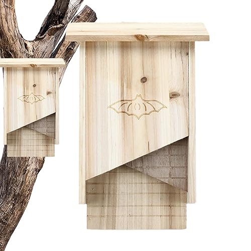 Juzinqu Fledermauskasten | Große Fledermaushäuser für den Außenbereich,Großer Fledermauskasten-Bausatz aus Holz mit DREI Kammern für Balkone, draußen im Winter und Sommer Juzinqu Fledermauskasten | Große Fledermaushäuser für den Außenbereich,Großer Fledermauskasten-Bausatz aus Holz mit DREI Kammern für Balkone, draußen im Winter und Sommer von Juzinqu