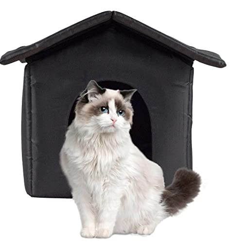 Outdoor-Katzenhaus wetterfest | Katzenhäuser für Freigängerkatzen | Warmes Katzen- und Hundehaus mit Oxford-Stoff | Herausnehmbares Haustierbett Nest Haustierzubehör für Wilde Katzen und kleine Hunde Outdoor-Katzenhaus wetterfest | Katzenhäuser für Freigängerkatzen | Warmes Katzen- und Hundehaus mit Oxford-Stoff | Herausnehmbares Haustierbett Nest Haustierzubehör für Wilde Katzen und kleine Hunde von Juzinqu