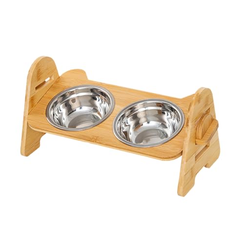 Adjustable Elevated Dog Bowl Stand, Non-Slip Wooden Raised Pet Feeder for Neater Floor Feeding, Space-Saving, Comfortable Eating for Puppies, Small Dogs, and Indoor Animals Adjustable Elevated Dog Bowl Stand, Non-Slip Wooden Raised Pet Feeder for Neater Floor Feeding, Space-Saving, Comfortable Eating for Puppies, Small Dogs, and Indoor Animals von Jvjggag