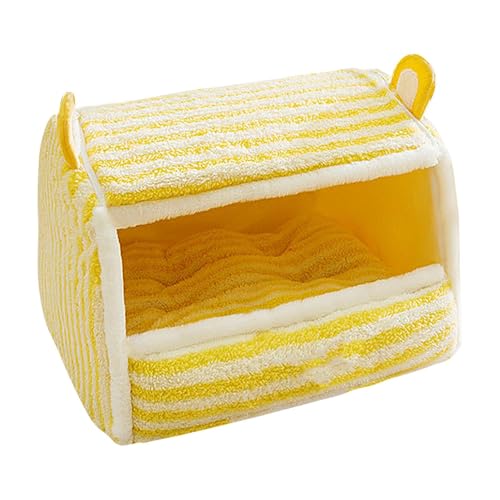 Jvjggag Warme Hundehütte, Winterhundebett, großes Haustierbett, bequemes Hundebett, Winter großes Hundebett in Gelb, bequemes kaltes Wetter Schlafbett für Katzen, Hunde und Welpen, 37 x 32 x 28 cm Jvjggag Warme Hundehütte, Winterhundebett, großes Haustierbett, bequemes Hundebett, Winter großes Hundebett in Gelb, bequemes kaltes Wetter Schlafbett für Katzen, Hunde und Welpen, 37 x 32 x 28 cm von Jvjggag