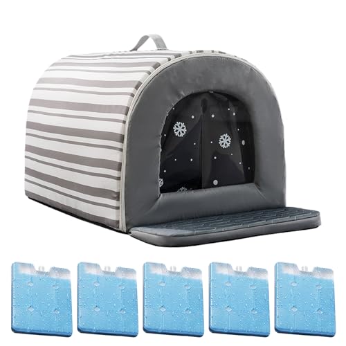 Kühlendes Katzenhaus, Haustierheim mit Eisboxen, isoliertes Zelt, wasserdichte Oxford-Bauweise, rutschfeste, komfortable Innenausstattung, für Innen- und Außenbereich, 35 x 30 x 30 cm Kühlendes Katzenhaus, Haustierheim mit Eisboxen, isoliertes Zelt, wasserdichte Oxford-Bauweise, rutschfeste, komfortable Innenausstattung, für Innen- und Außenbereich, 35 x 30 x 30 cm von Jvjggag