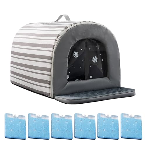 Kühlendes Katzenhaus, Haustierheim mit Eisboxen, isoliertes Zelt, wasserdichte Oxford-Bauweise, rutschfeste, komfortable Innenausstattung, für Innen- und Außenbereich, 35 x 30 x 30 cm Kühlendes Katzenhaus, Haustierheim mit Eisboxen, isoliertes Zelt, wasserdichte Oxford-Bauweise, rutschfeste, komfortable Innenausstattung, für Innen- und Außenbereich, 35 x 30 x 30 cm von Jvjggag