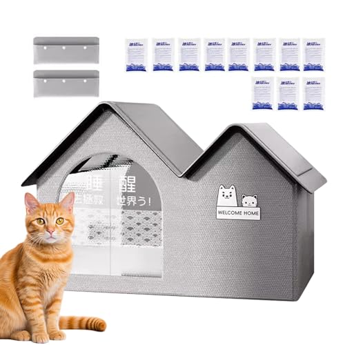 Large Cat Cooling House | Cat House with Ice Packs | Waterproof Cat Shelter, Indoor Outdoor Waterproof Pet Cooling House with 10 Ice Packs for Puppies Large Cat Cooling House | Cat House with Ice Packs | Waterproof Cat Shelter, Indoor Outdoor Waterproof Pet Cooling House with 10 Ice Packs for Puppies von Jvjggag