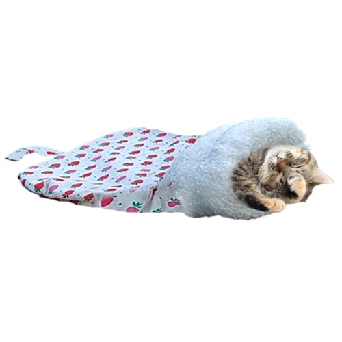 Plüsch Katzenschlafsack Katzenbett Höhle Katzenschlafsack 360 Wrap Katzenbett Winter Katzennest Anti-Freeze Katzenbett Waschbar Katzenbett Doppellagiges Katzenbett Plüsch Haustier Nest Winter Haustier von Jvjggag