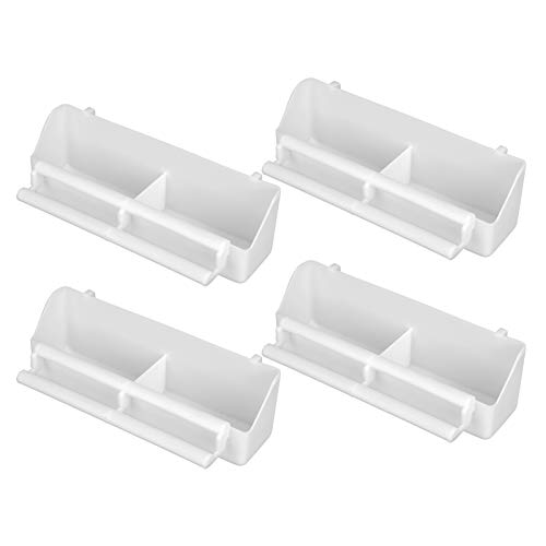 4er-Pack Hühnerkäfigbecher, Vogelwasserspender für Käfig, Vogelfutterspender für Käfig, universelle Kunststoff-Hängebecher für kleine Vögel, weiß 4er-Pack Hühnerkäfigbecher, Vogelwasserspender für Käfig, Vogelfutterspender für Käfig, universelle Kunststoff-Hängebecher für kleine Vögel, weiß von Jwthee