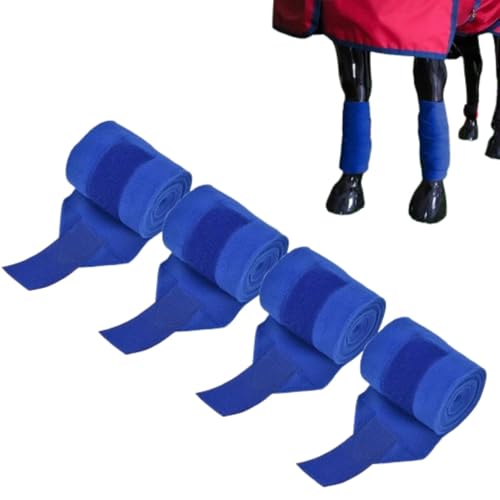 Jwthee 4 Stück Pferdebeinbandagen, Pferdeschwanz-Wickelschutz, Pferdebeinbandagen, Pferde-Polo-Beinbandagen, Reifen- und Schlaufenverschluss, weiches Polyester-Set, Set für Hund, Kuh, von Jwthee