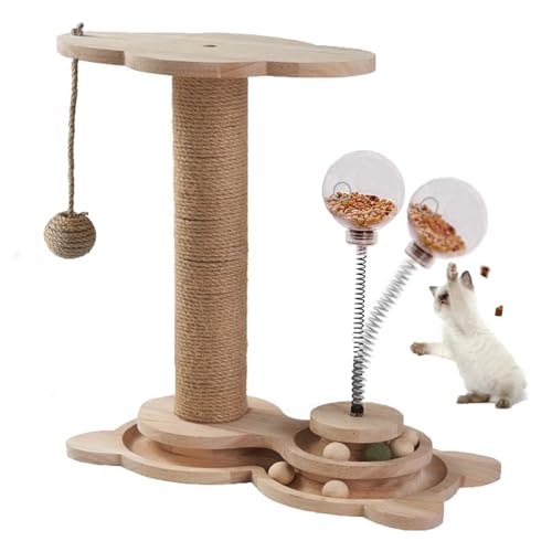 Kratzbaum für Katzen Mit Futterauslauf - Aus Natürlichem Sisalseil, Höhe 46,5cm - Geeignet für Wohnungskatzen und Kätzchen, Farbe Naturholz Kratzbaum für Katzen Mit Futterauslauf - Aus Natürlichem Sisalseil, Höhe 46,5cm - Geeignet für Wohnungskatzen und Kätzchen, Farbe Naturholz von Jxinan