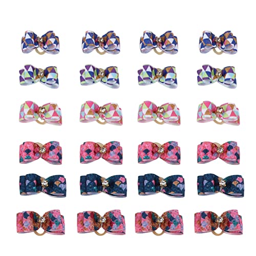 24 PCs Haustier Gummiband Buntes elastisches Welpe Hair Bows Bands Kit für Welpenhunde Katzen pflegen 24 PCs Haustier Gummiband Buntes elastisches Welpe Hair Bows Bands Kit für Welpenhunde Katzen pflegen von Jxngery