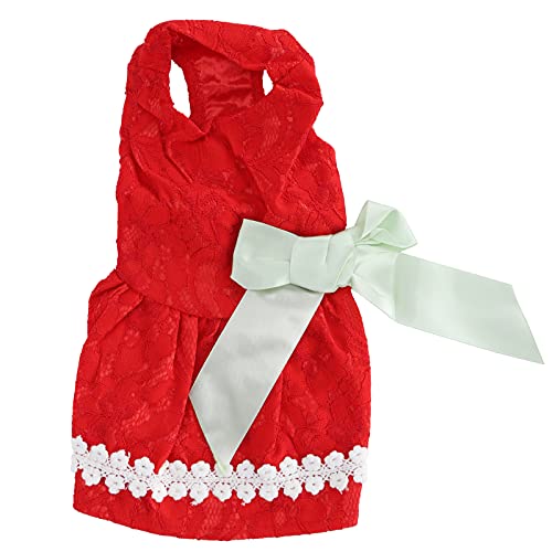 Haustier Sommer niedliche Kleidung Mädchen Dog Polyester ärmellose Rockkleider mit Bug auf dem Rücken für kühle Sommerdesign -Hundekleidung (XZD226 Red XS) von Jxngery