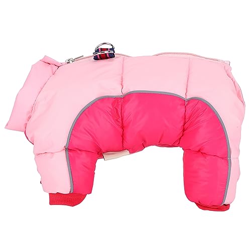 Hund Winter hält warme Winddichte Kleidung Vier Beine zurück Reißverschluss rosa (18#) von Jxngery