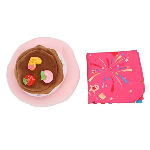 Pet Birthday Hut Schals Set weich bequemer Verschleiß resistenter Maschine Waschbar für Katzen Hunde Party Dekorationen (Rosa Set) von Jxngery