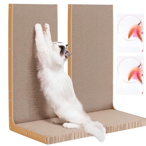 JXZTIECY Katzenkratzer, 2 Stück L-förmige Katzenkratzer, 22 Zoll Karton Katzenkratzer, Vertikaler Katzenkratzer für Indoor-Katzen mit interaktivem Katzenspielzeug, doppelseitige Klebepads JXZTIECY Katzenkratzer, 2 Stück L-förmige Katzenkratzer, 22 Zoll Karton Katzenkratzer, Vertikaler Katzenkratzer für Indoor-Katzen mit interaktivem Katzenspielzeug, doppelseitige Klebepads von Jxztiecy